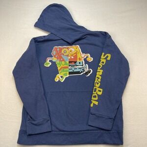 Nickelodeon Spongebob Squarepants Hoodie Kid's Size XXL Sweatshirt Blue Pullover